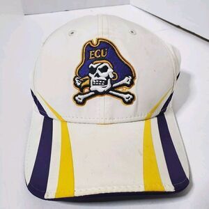 ECU Pirates The Game Ball Cap Adjustable Hat Off White Purple One Size